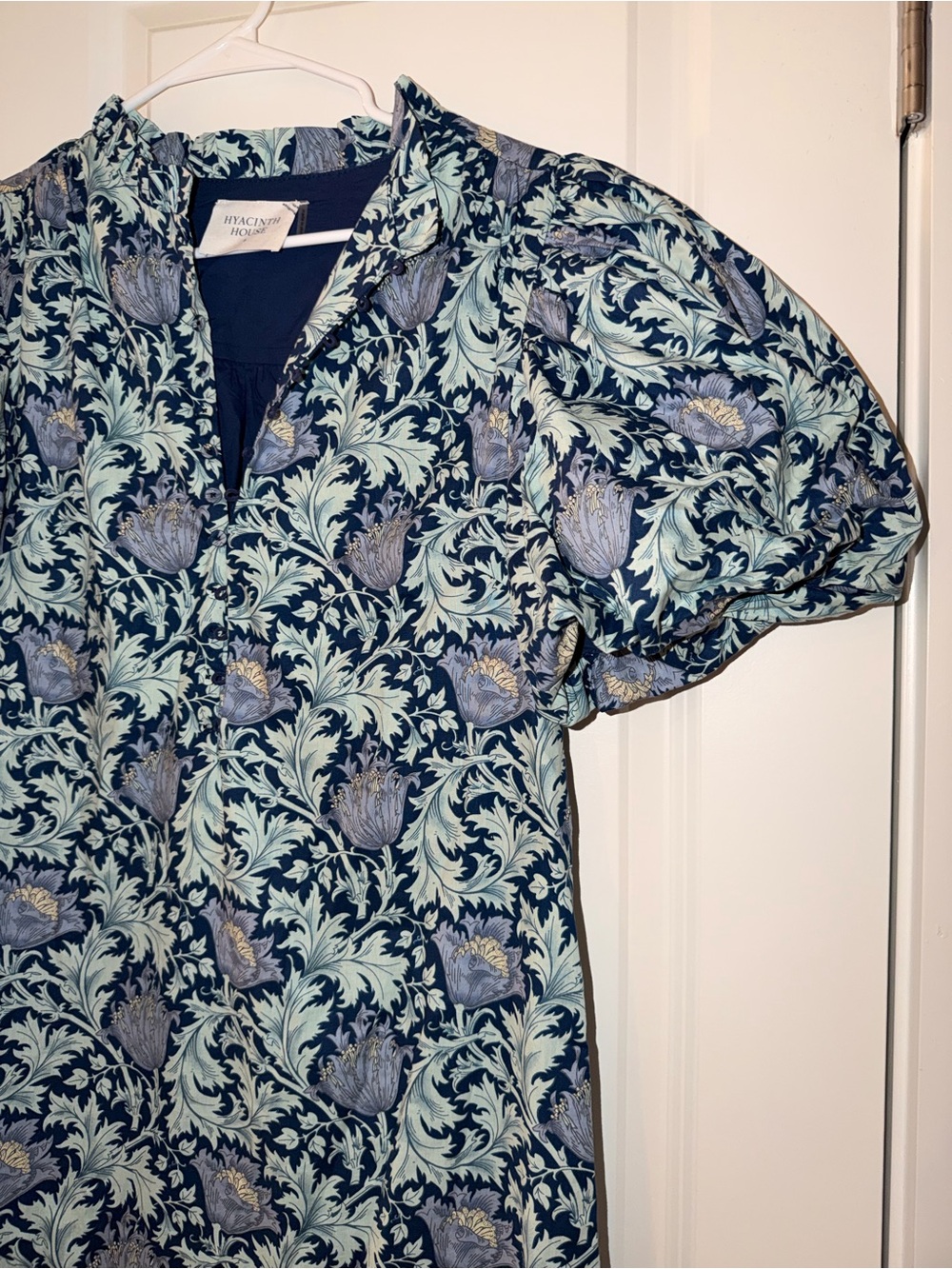 Hyacinth House Dresses | Multi Blue Leafy Floral Mimi Midi Dress - Picture 4 of 8